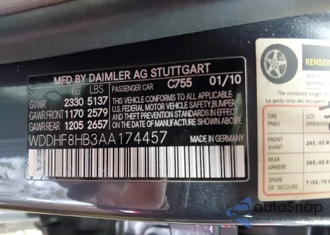 2010 Mercedes-Benz E 350 4Matic from USA, damaged, VIN WDDHF8HB3AA174457